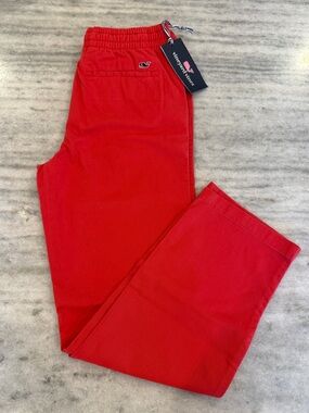 NEW Boy’s Vineyard Vines Breaker Pants in Crab Shell Red, Size 12
